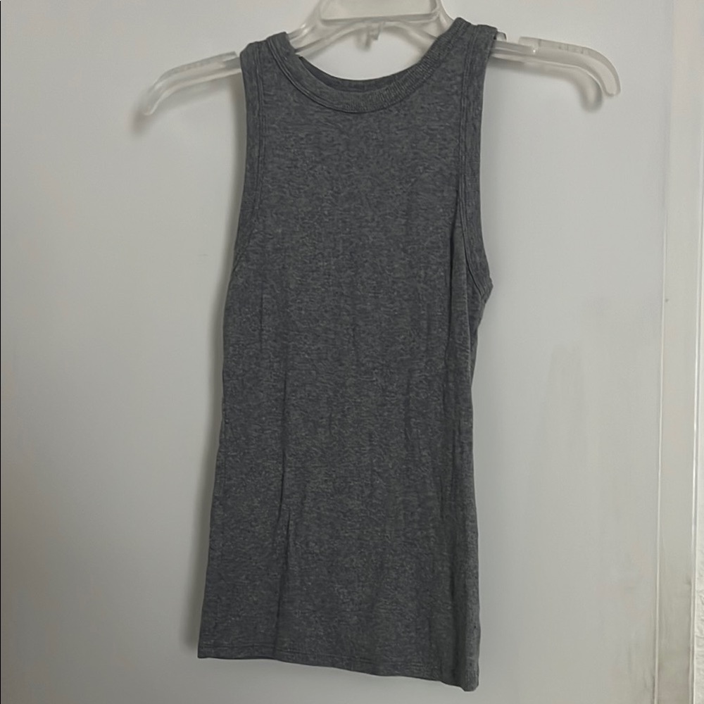 A New Day Gray Fitted Sleeveless Tank Top